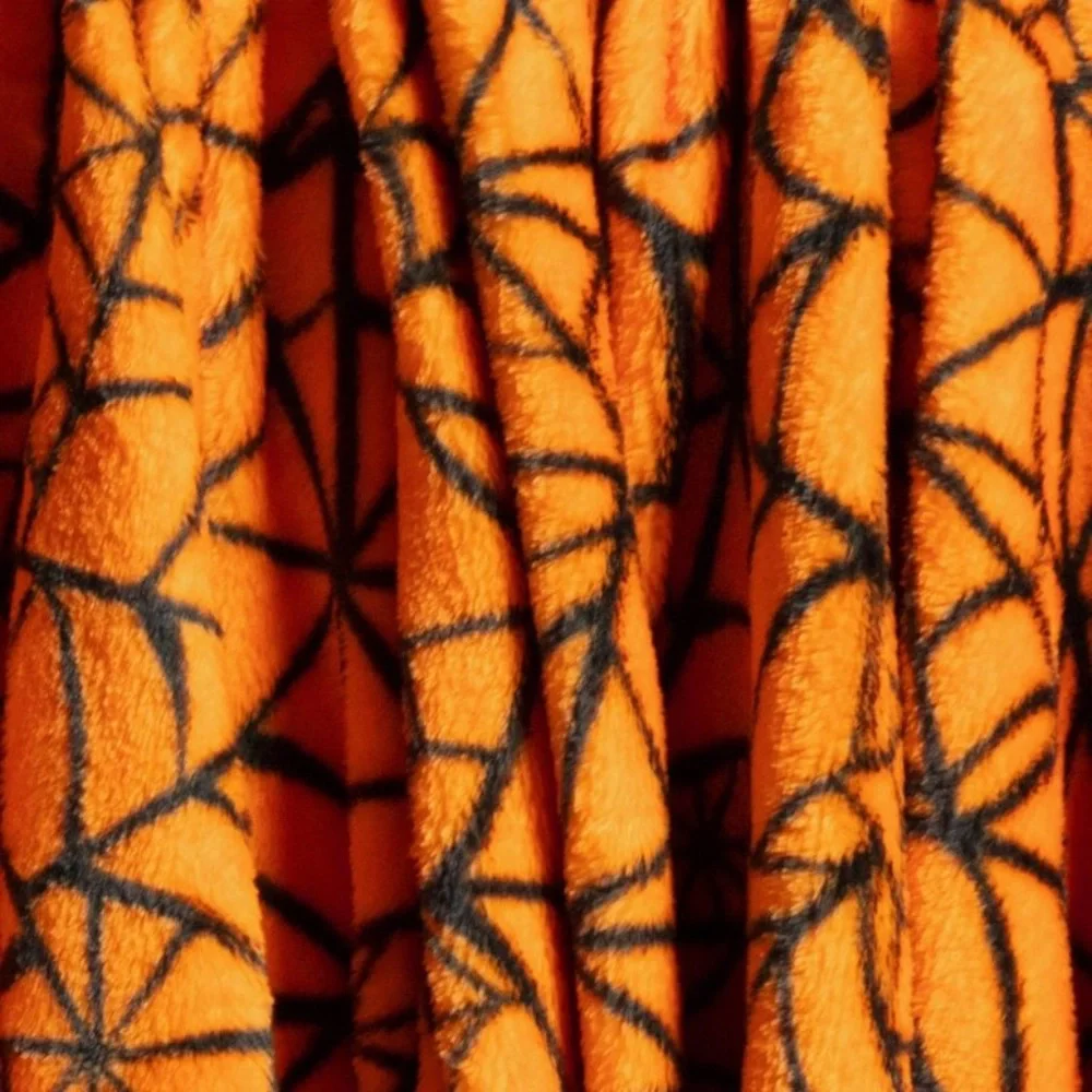 Spiderweb Plush Throw Blanket Orange - Hyde & EEK!
